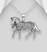 Sterling Silver Celtic and Horse Pendant