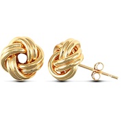 9CT YELLOW GOLD LOVE KNOT STUD EARRINGS