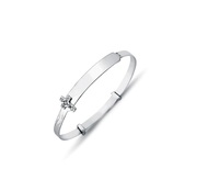 CHILDRENS STERLING SILVER CUBIC ZIRCONIA EXPANDING BANGLE 3MM