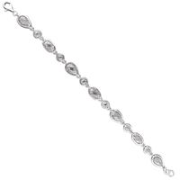 Sterling Silver Bracelet  Round, oval and pear-shaped cubic zirconias