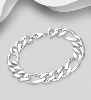 Sterling Silver Figaro Bracelet 8"