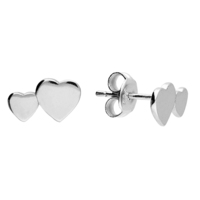 Sterling Silver stud Earrings Small & Large Hearts
