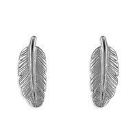 Sterling Silver Earring Small Feather Stud