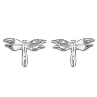 Sterling Silver Earring Small Plain Dragonfly Stud