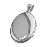 Sterling Silver Locket Medium plain oval
