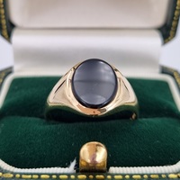 Pre-Owned 18ct Yellow Gold Black Onyx Ring