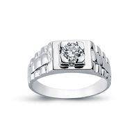 Sterling Silver CZ Set Solitaire Ring with Watch Bracelet Shoulders