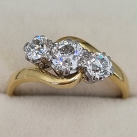 Pre-Owned 18ct Yellow Gold & Platinum 1ct 3 Stone Diamond Ring (SOLD)