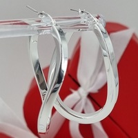 Sterling Silver Polished creole hoop Earrings