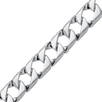 Men’s Sterling Silver Curb Bracelet featuring a Lizard Edge design