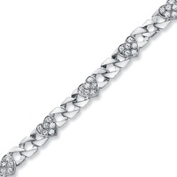 Sterling Silver Bracelet Featuring a Love Heart Design