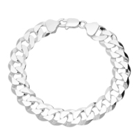 Sterling Silver Bracelet 8.5" Flat Wide Curb
