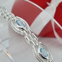 Sterling Silver Handmade Blue Topaz Bracelet