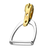 Sterling Silver Stirrup Yellow Gold-Plated Buckle Strap Pendant