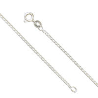 Sterling Silver Chain 46cm/18in light diamond-cut open curb
