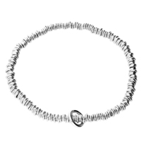Sterling Silver Bracelet 17" Featuring  Elasticated Rings