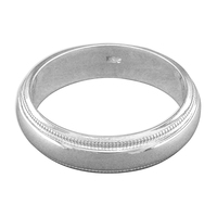 Sterling Silver Plain Band with Mill Grain Edge