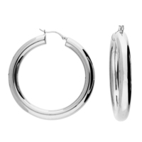 Sterling Silver Earring Large Round Hoop with Creole Fitting
