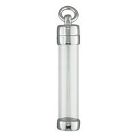 Sterling Silver Pendant Rhodium-Plated Screw-Topped Glass Tube