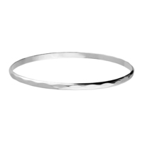 Sterling Silver Bangle 65mm Narrow Facetted Solid Slave