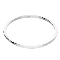 Sterling Silver Bangle Thick Single Curl Solid Slave
