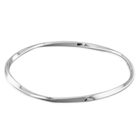 Sterling Silver Bangle Medium Flat Twisted Hollow Slave
