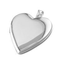 Sterling Silver Locket 20mm Plain Heart