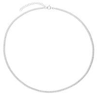 Sterling Silver Necklace 38-43cm Extender White Cubic Zirconia Tennis
