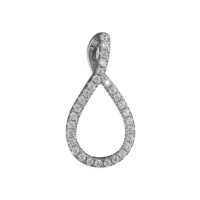 Sterling Silver Pendant Cubic Zirconia Infinity Outline