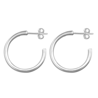 Sterling Silver Earring 22mm square-tubed hoop