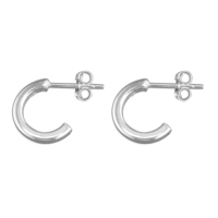 Sterling Silver Earring 12mm square-tubed hoop stud