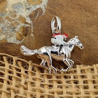 Sterling Silver Pendant Horse and jockey