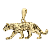 Sterling Silver Pendant Gold-plated leopard