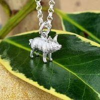 Sterling Silver Pendant Small piglet