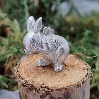 Sterling Silver Pendant Shy fluffy bunny
