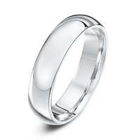 Sterling Silver Ring 5mm plain court wedding band