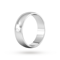 Sterling Silver Ring 6mm heavy D-shape wedding band