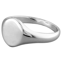 Sterling Silver Ring Small plain oval signet - Weight: Approx. 2.80gm