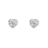 Sterling Silver Earring Small cubic zirconia heart stud