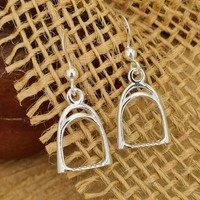 925 Sterling Silver Stirrup Hook/Drop Earrings