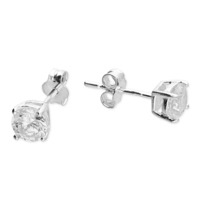 Sterling Silver Earring 5mm cubic zirconia claw set stud