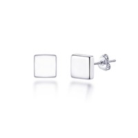 Sterling Silver Earring Small rounded square stud