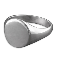 Sterling Silver Ring Small plain oval signet - Weight: Approx. 4.39gm