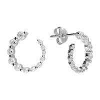 Sterling Silver Earring Cubic zirconia graduated circle stud