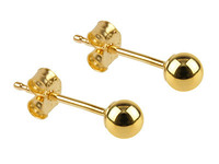 9ct Yellow Gold Earring 6mm bead stud