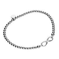 Sterling Silver Bracelet Techno-stretch bead with infinity