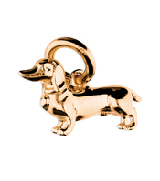 Sterling Silver Pendant  Rose gold-plated shiny Dachshund dog