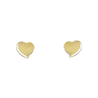 9ct Gold Earring Small curved abstract heart stud