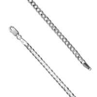 Sterling Silver Chain 46cm/18in light chamfered diamond-cut curb