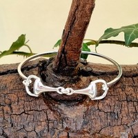 Sterling Silver Bangle Hinged Double Snaffle